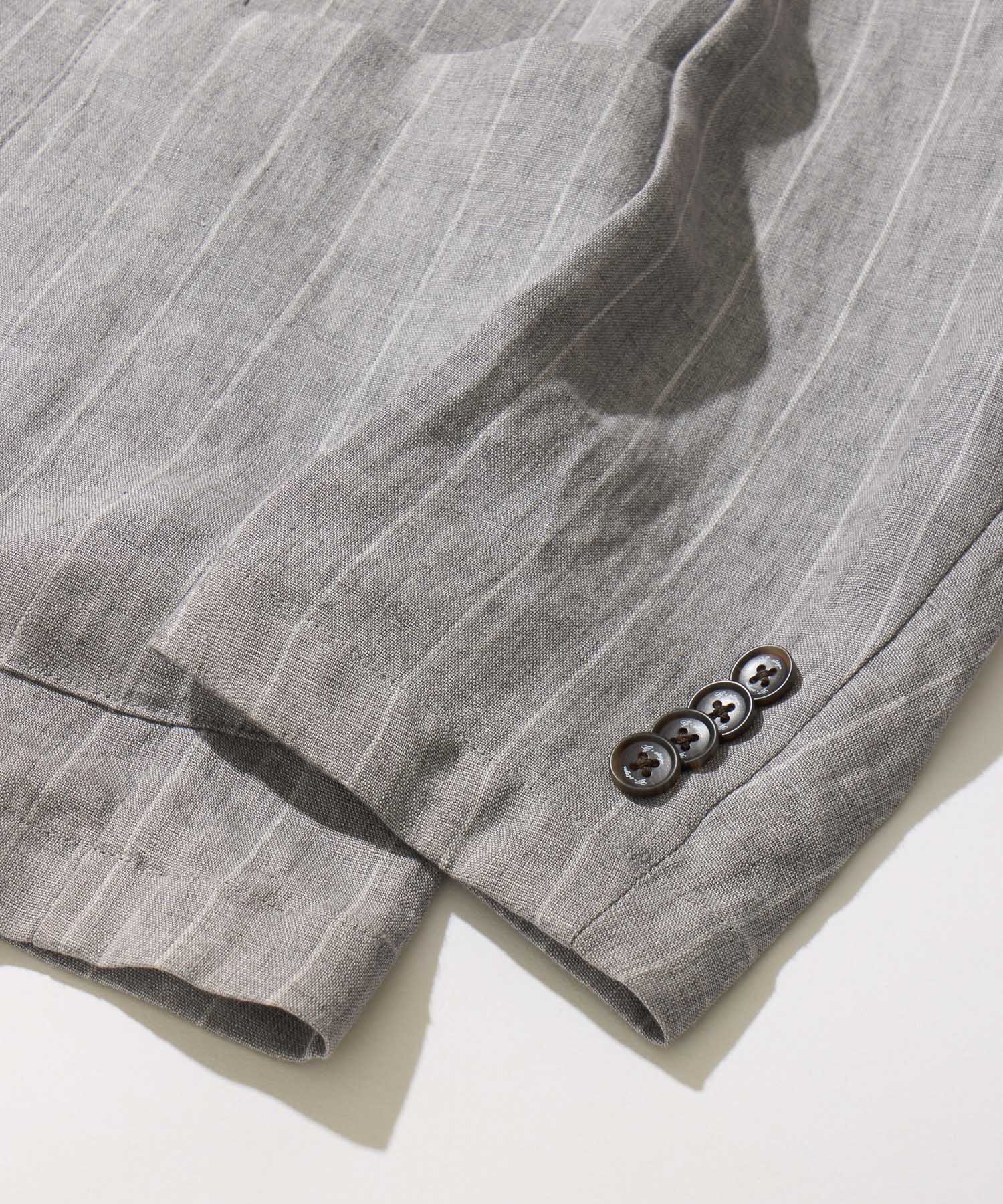 【決算セール】【G-STAGE】ALFA-FI 麻ストライプ柄ジャケット