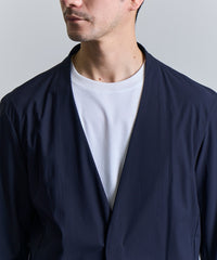 ストレッチナイロンノーカラージャケット