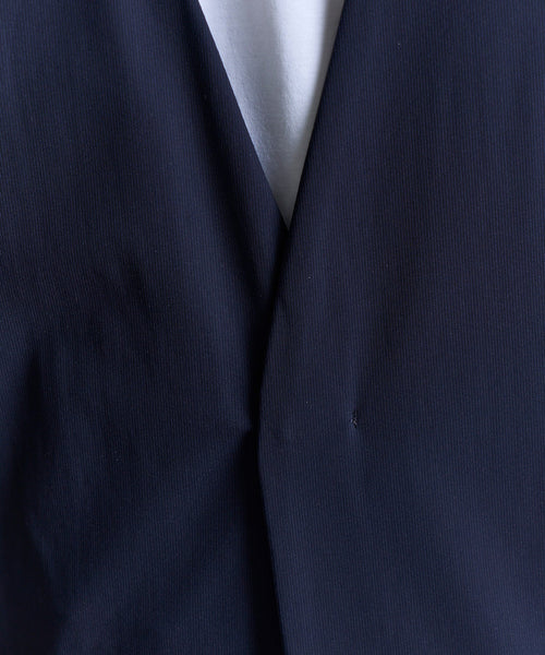 ストレッチナイロンノーカラージャケット