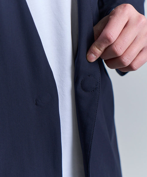 ストレッチナイロンノーカラージャケット