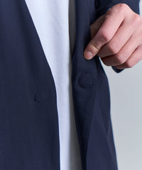 ストレッチナイロンノーカラージャケット