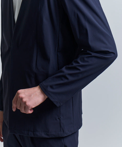 ストレッチナイロンノーカラージャケット