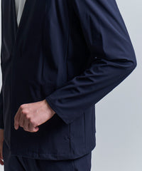 ストレッチナイロンノーカラージャケット