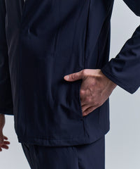 ストレッチナイロンノーカラージャケット