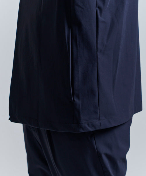 ストレッチナイロンノーカラージャケット