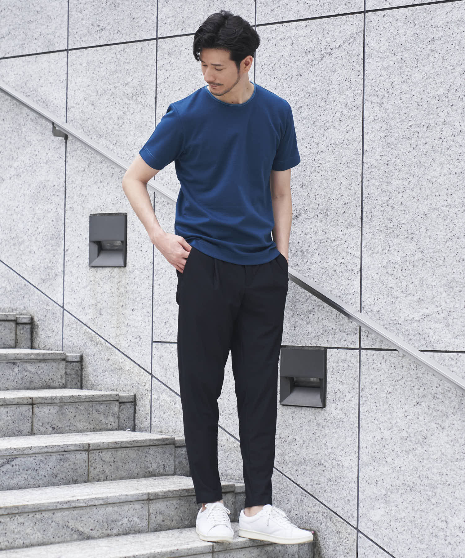 メランジクルーネックTシャツ