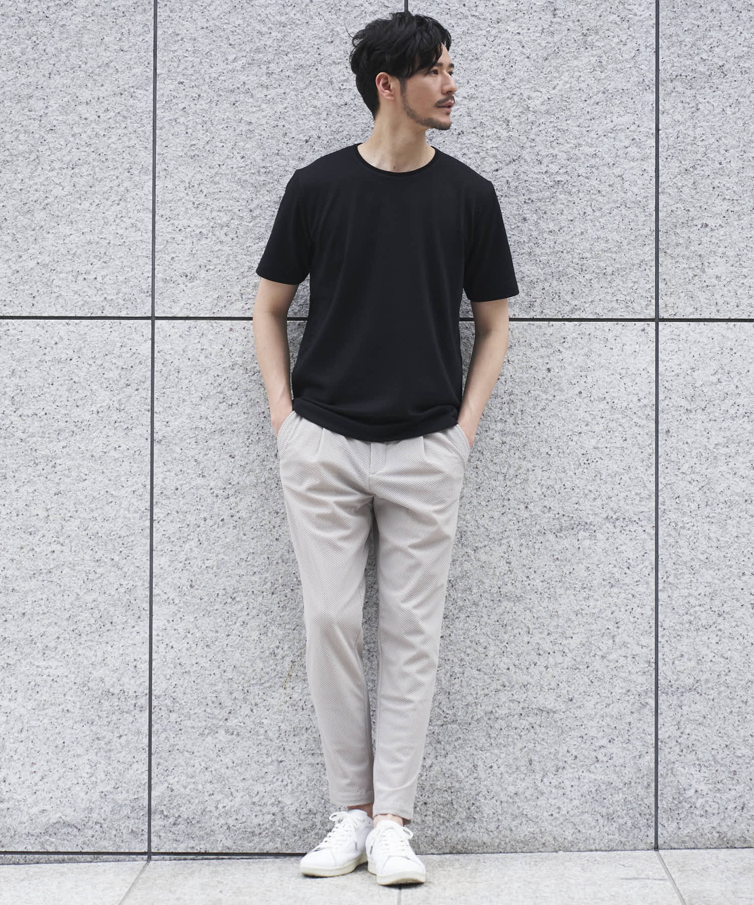 メランジクルーネックTシャツ