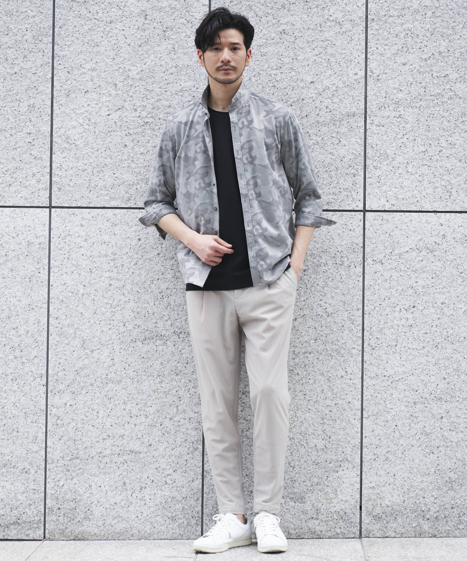 メランジクルーネックTシャツ