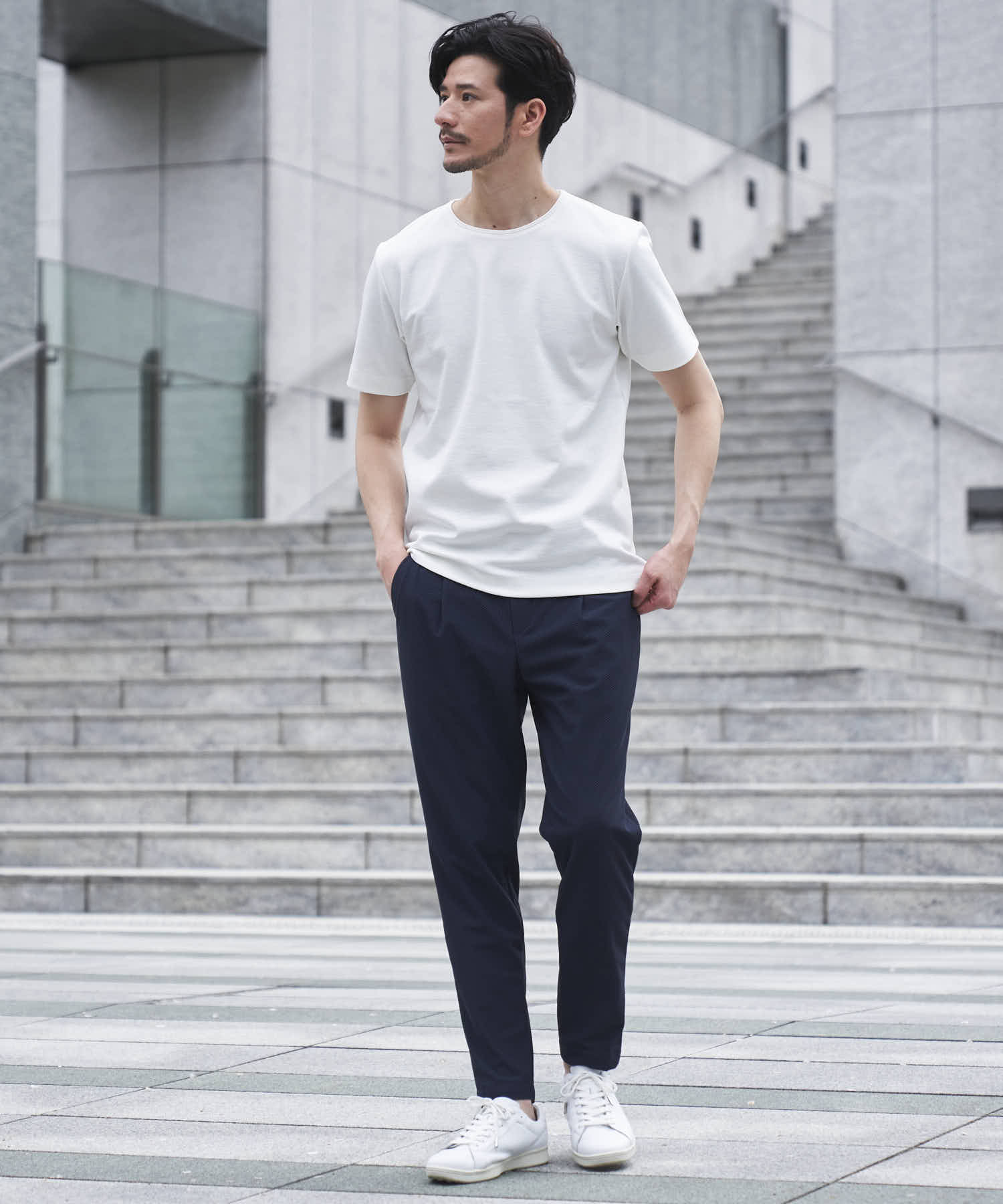 メランジクルーネックTシャツ