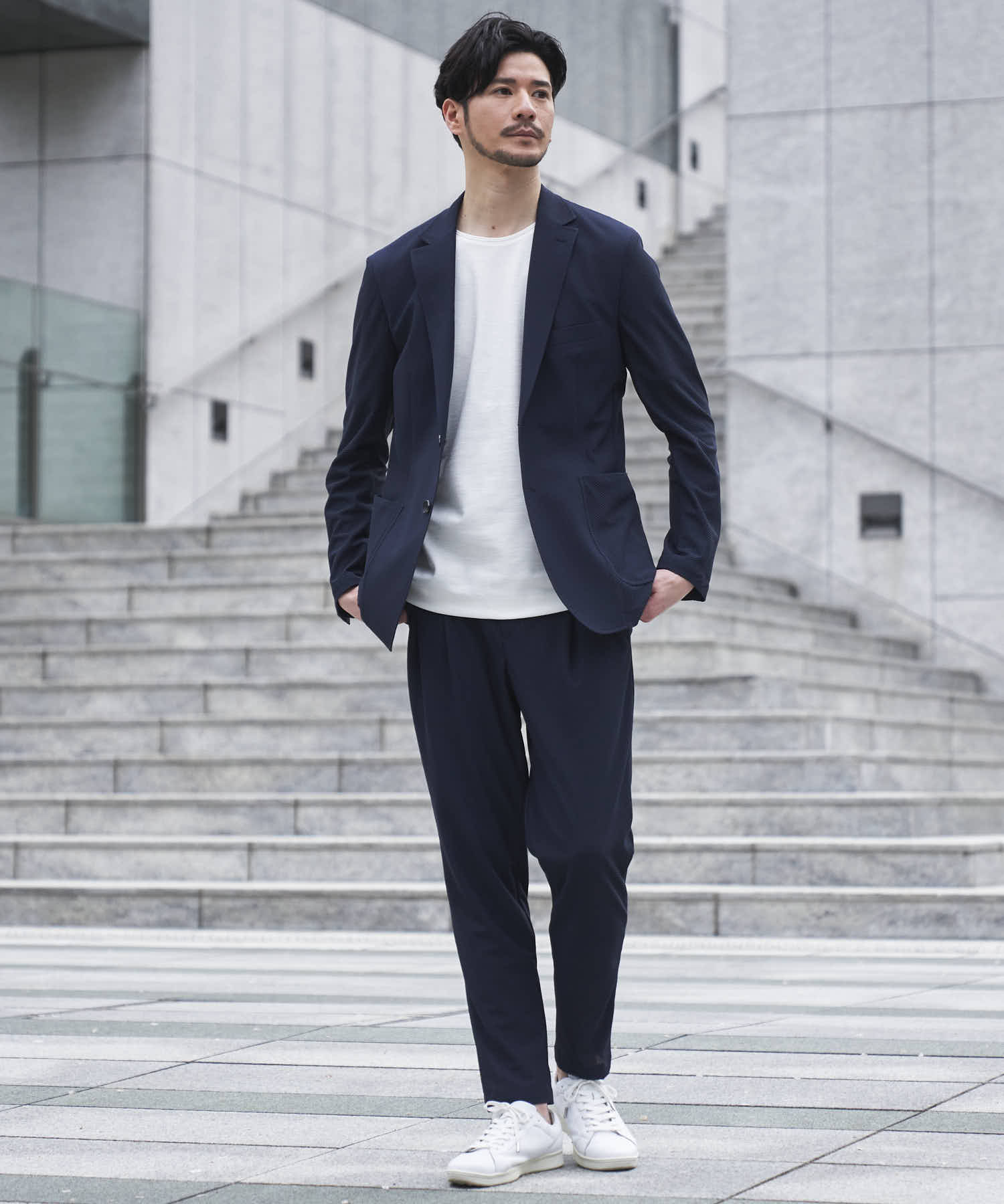 メランジクルーネックTシャツ