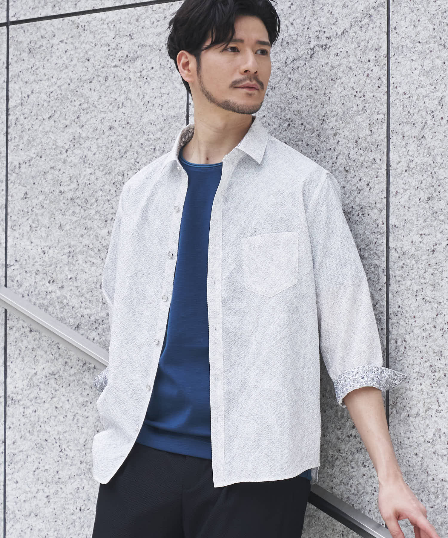 メランジクルーネックTシャツ