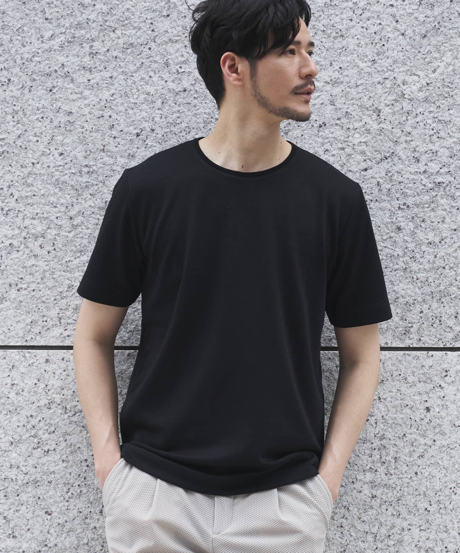 メランジクルーネックTシャツ