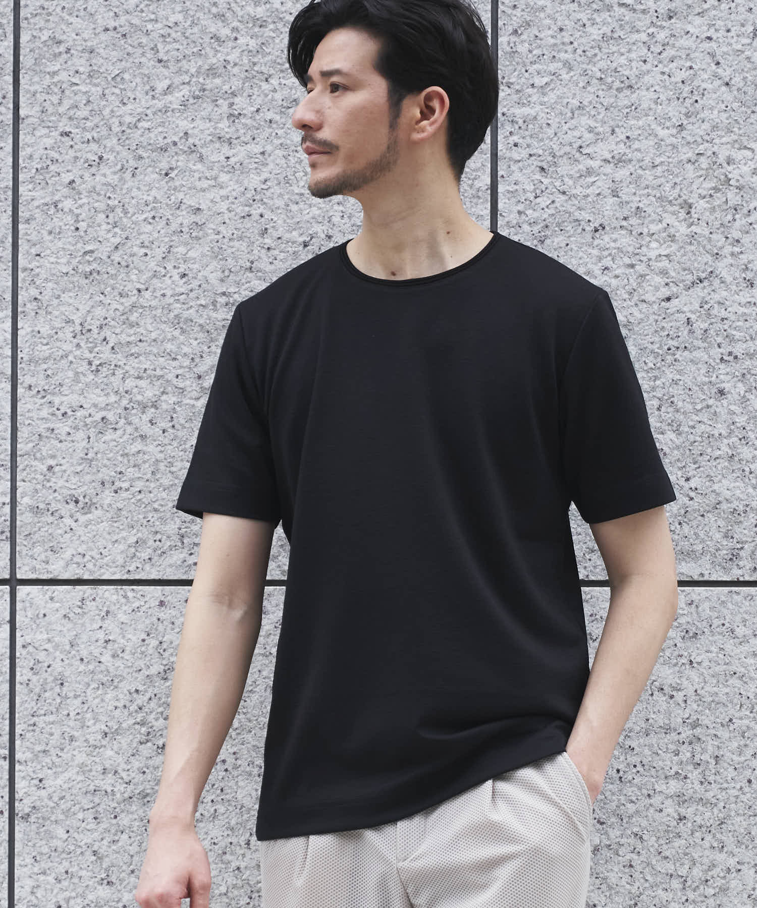 メランジクルーネックTシャツ