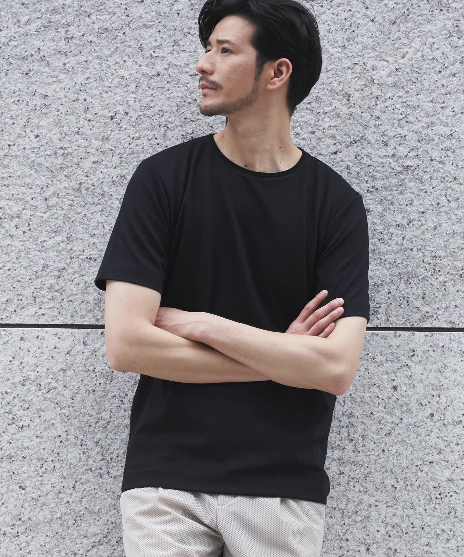 メランジクルーネックTシャツ