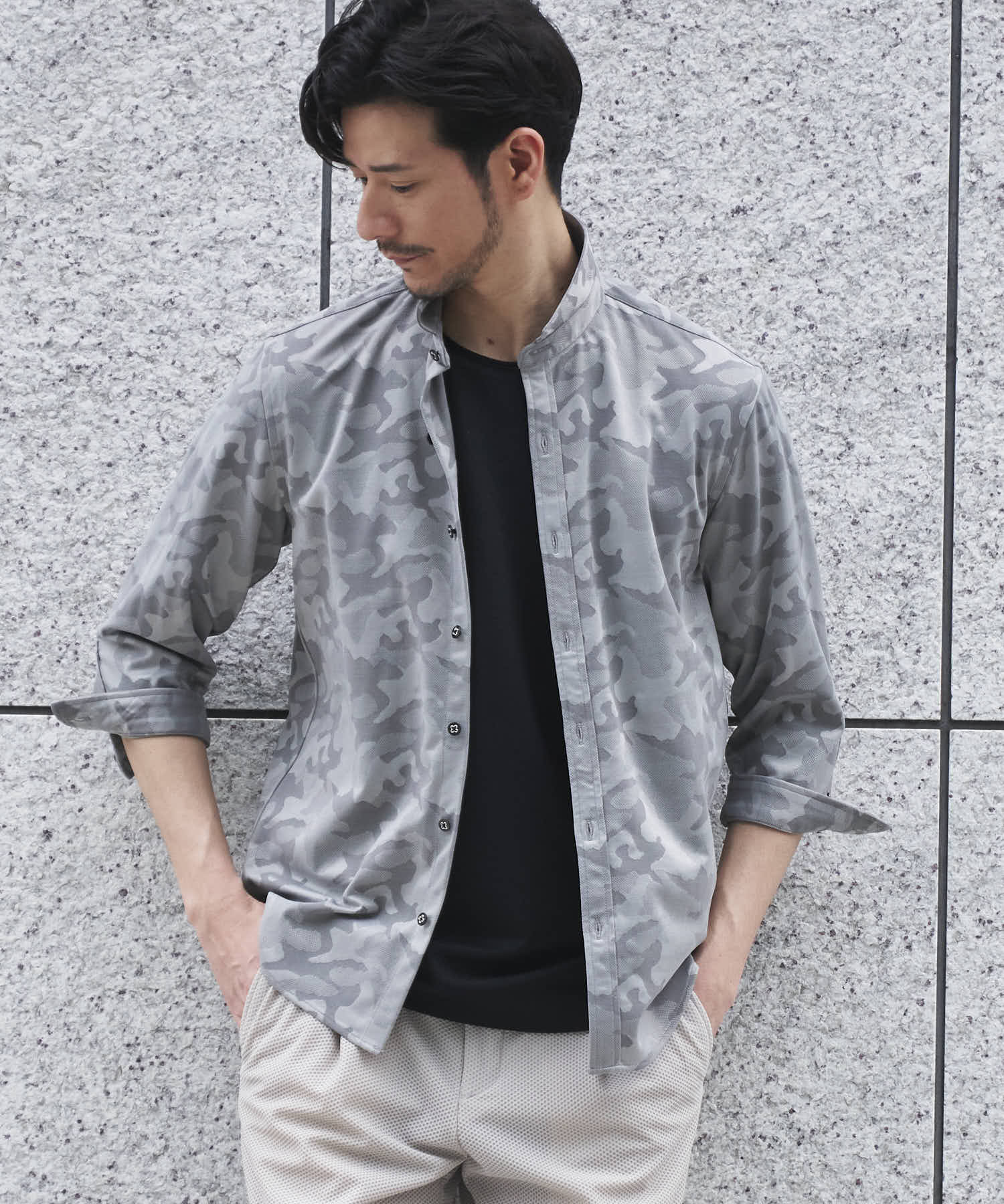 メランジクルーネックTシャツ