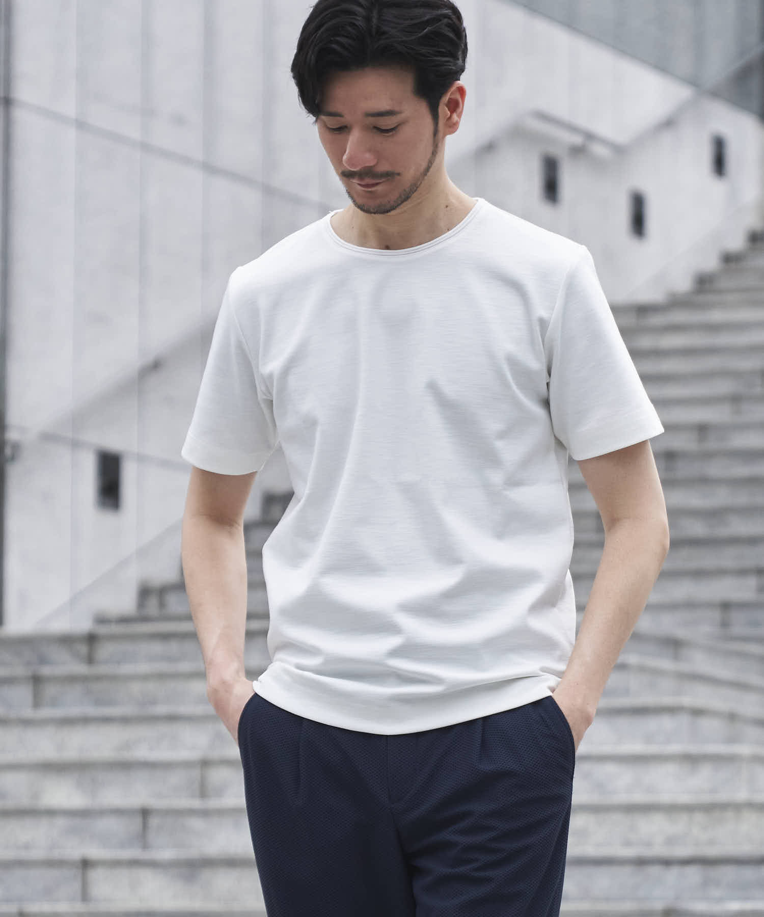 メランジクルーネックTシャツ