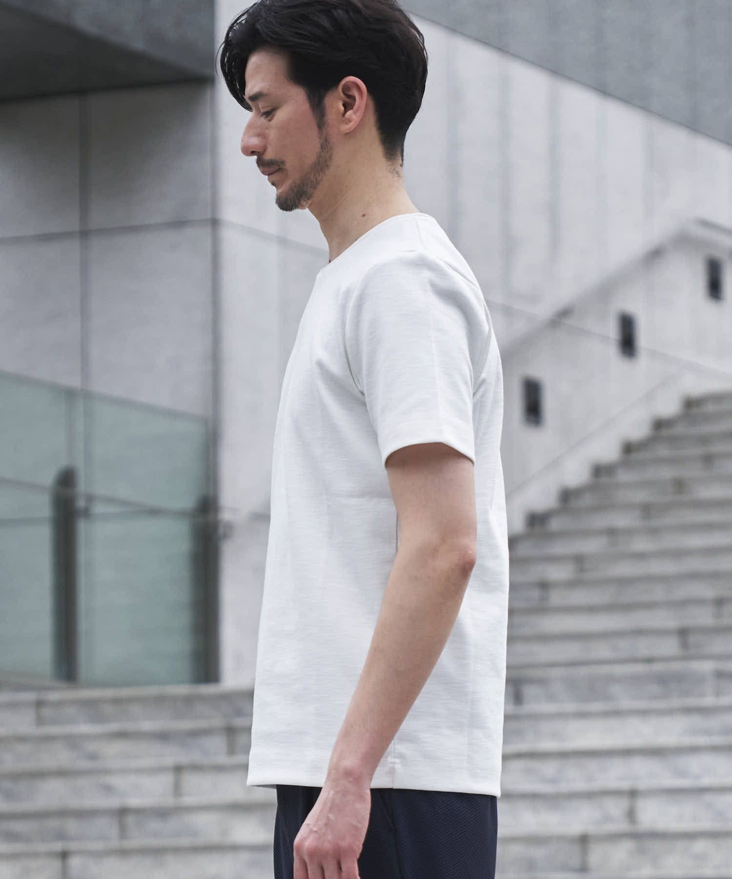 メランジクルーネックTシャツ