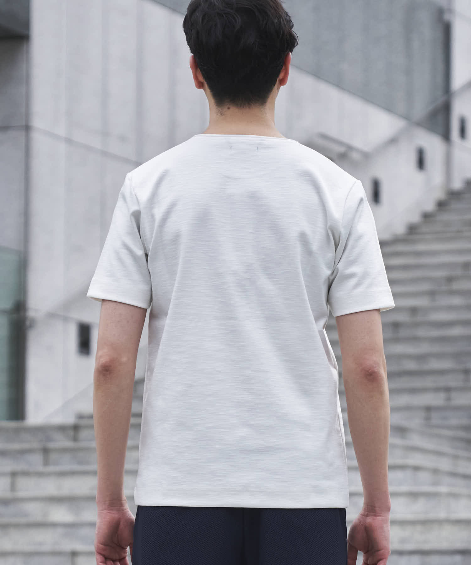 メランジクルーネックTシャツ