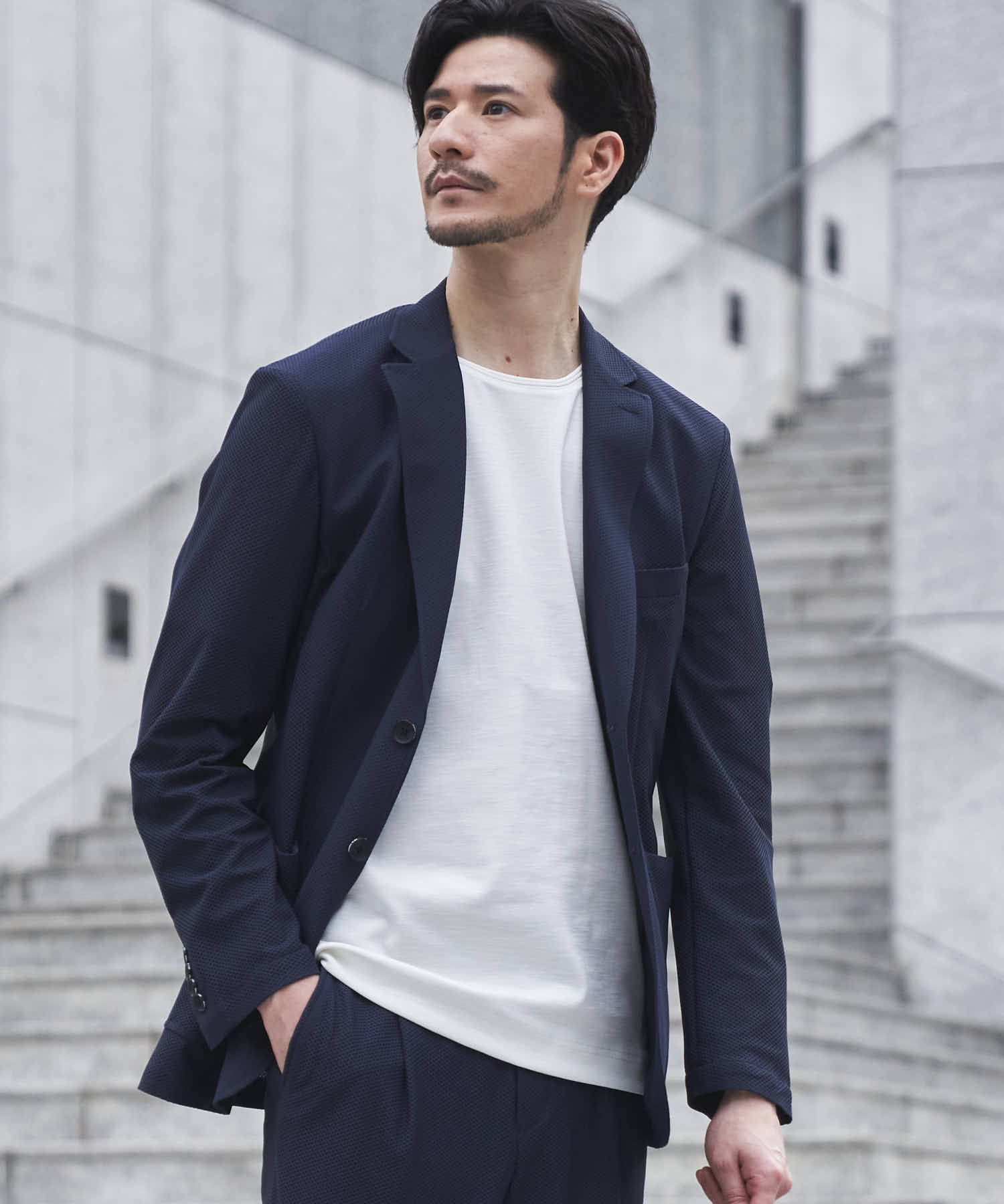 メランジクルーネックTシャツ