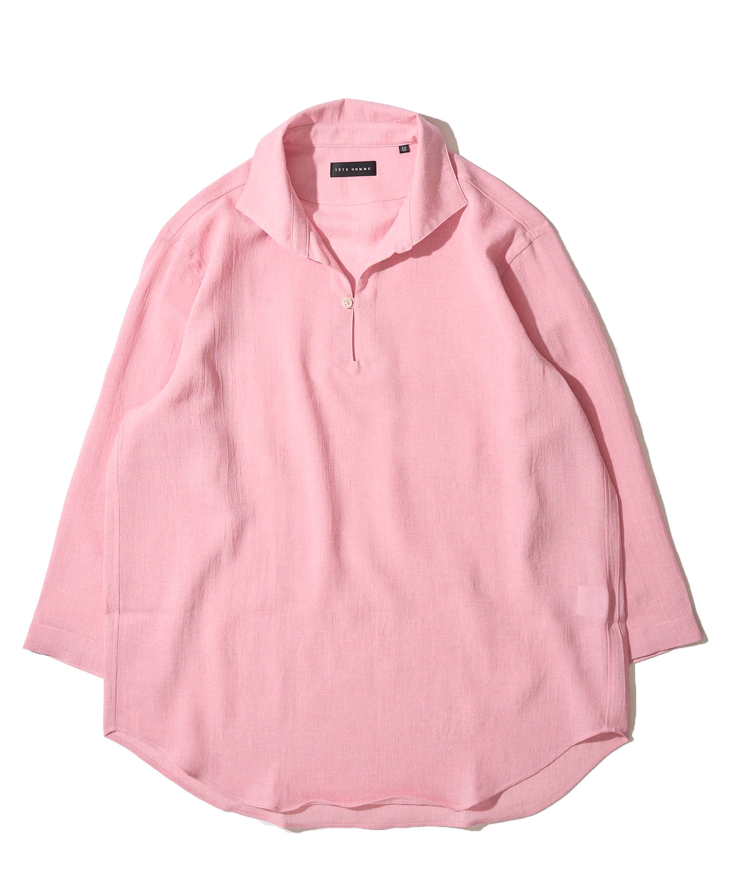 【展開店舗限定】リネンライク ウォッシャブル スキッパーシャツ