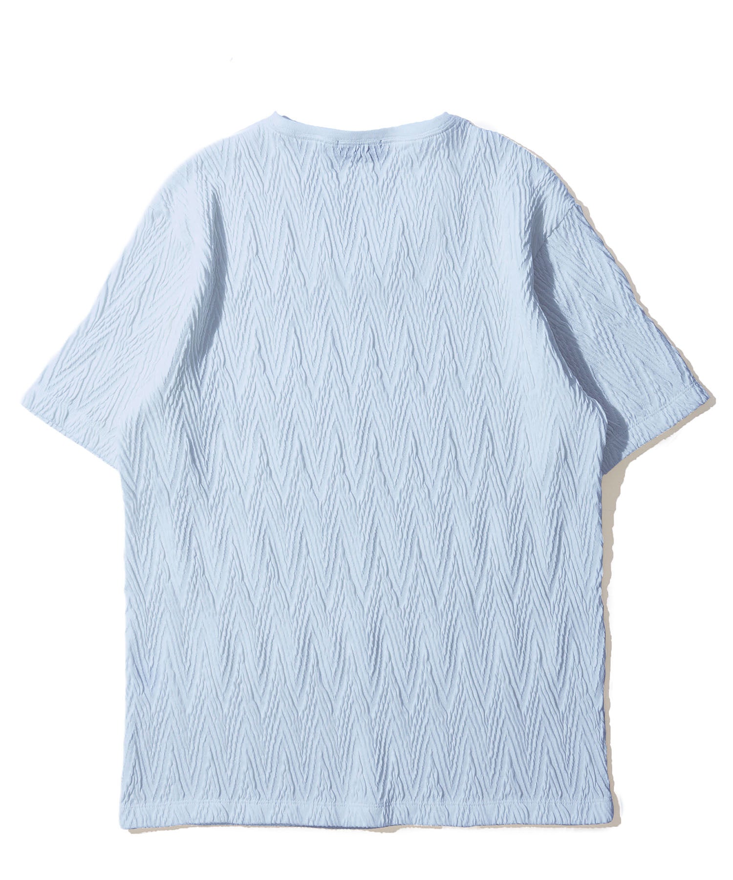 ふくれジグザグVネックTシャツ