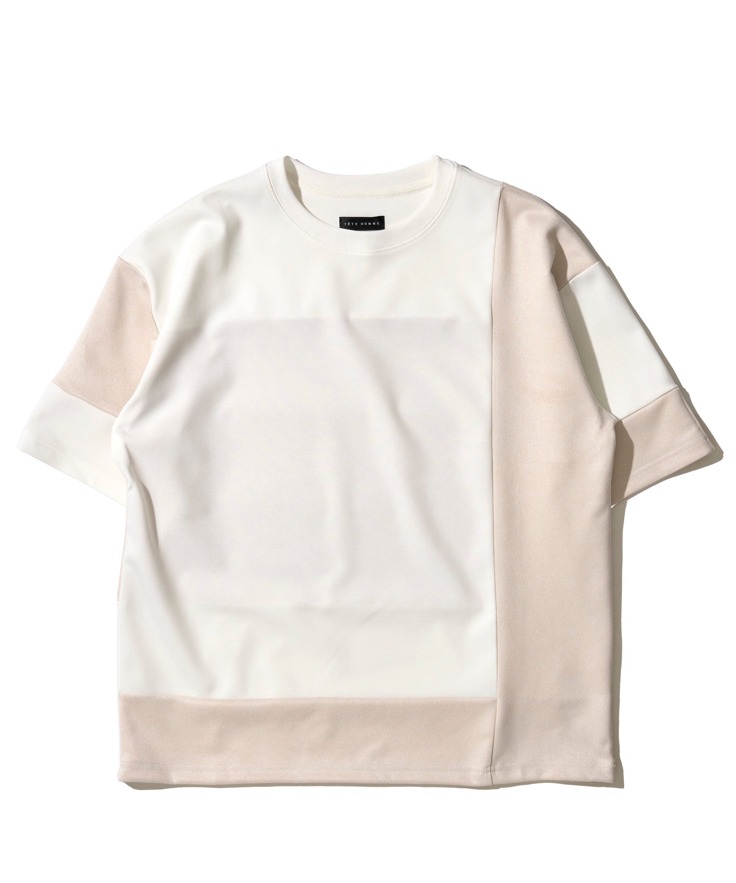 スエードポンチ切り替えTシャツ