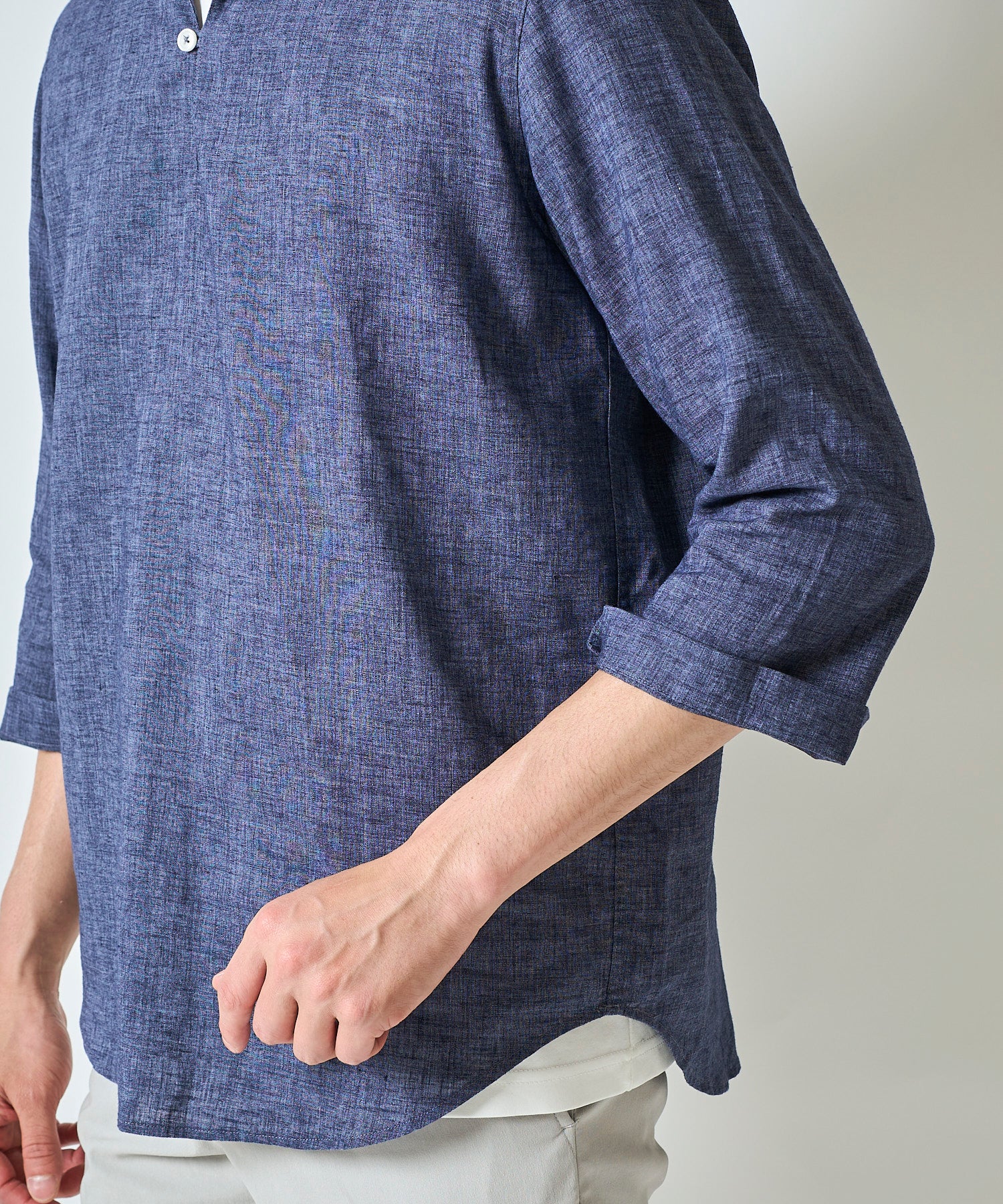 ハードマンリネン / Herdmans Linen 7分袖カプリシャツ / スキッパーシャツ