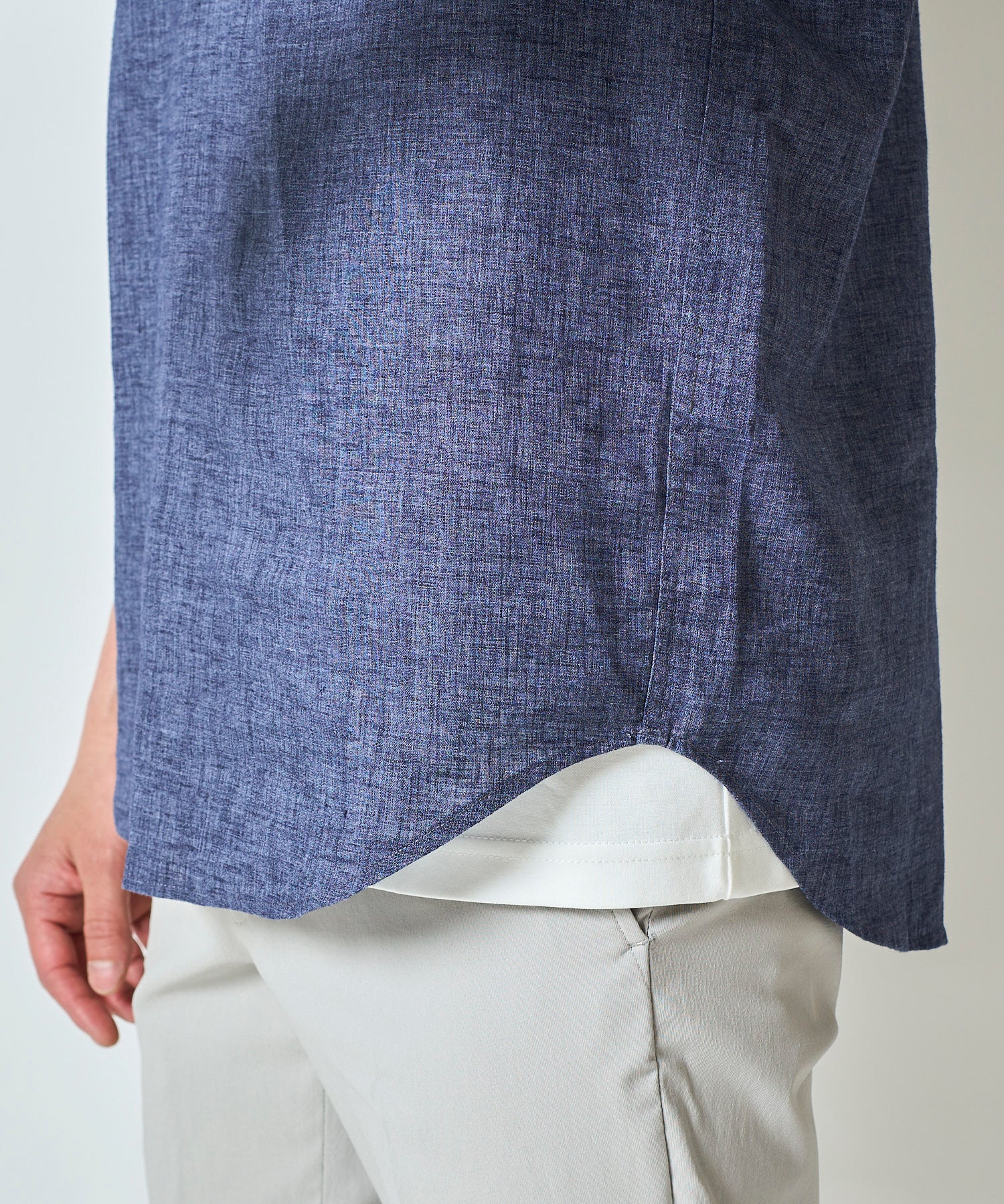 ハードマンリネン / Herdmans Linen 7分袖カプリシャツ / スキッパーシャツ