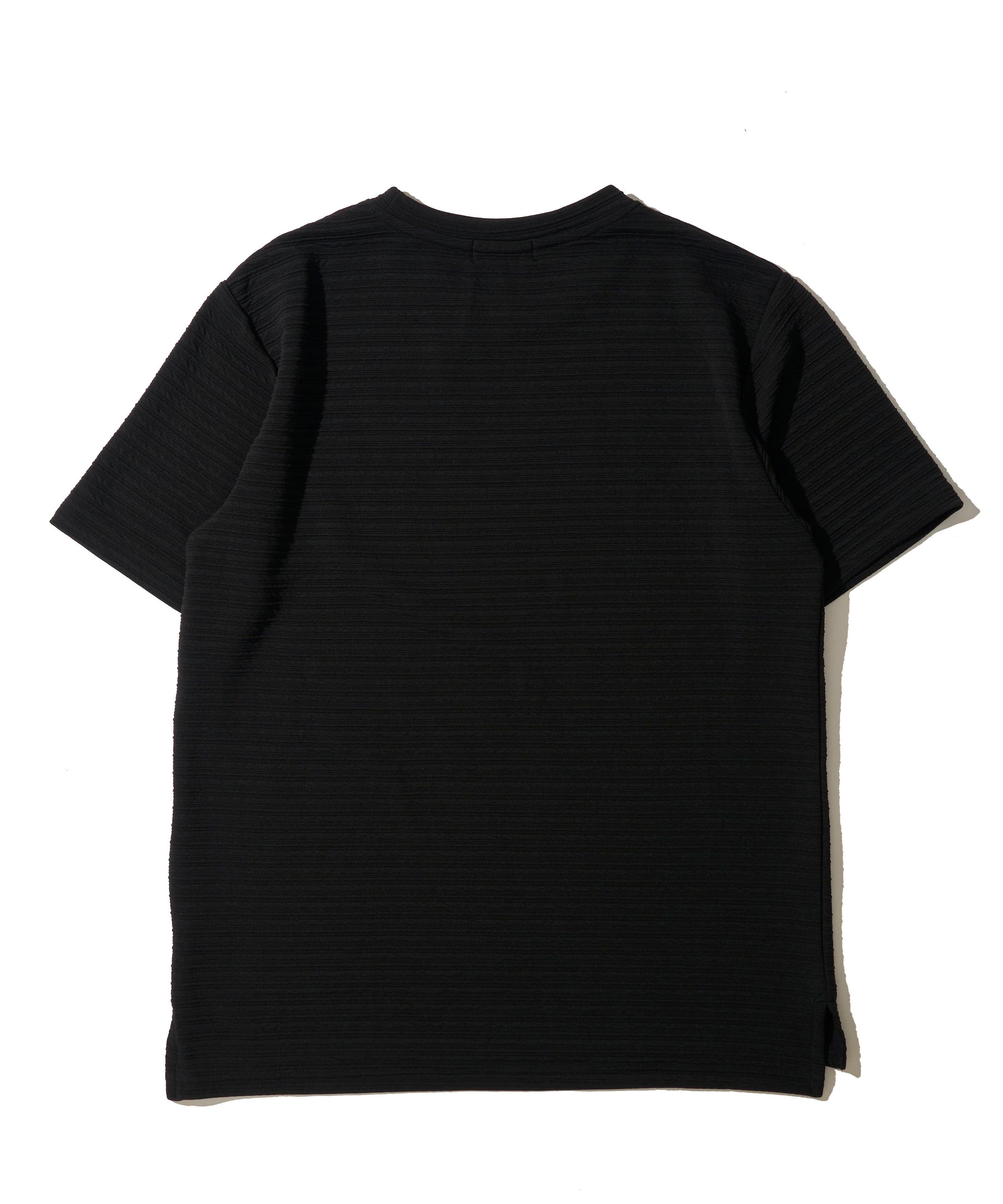 地柄系ボーダークルーネックTシャツ