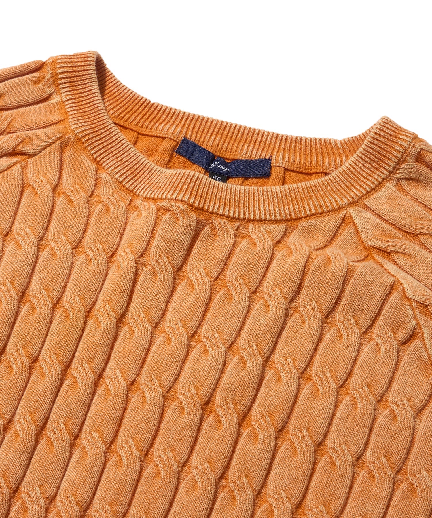 【G-STAGE】ケーブル編み顔料染めニット