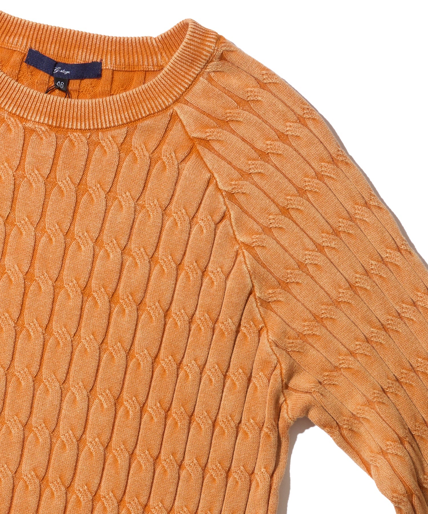 【G-STAGE】ケーブル編み顔料染めニット