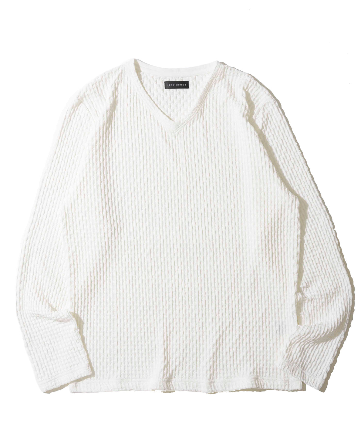 バタフライブリスターVネックロングTシャツ