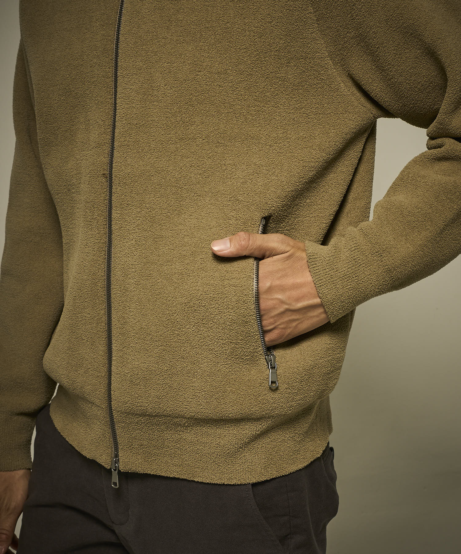 モールニットフードブルゾン