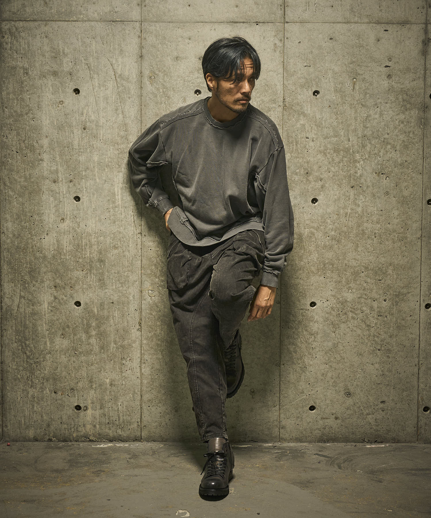 【HALB】製品染め裏毛トレーナー