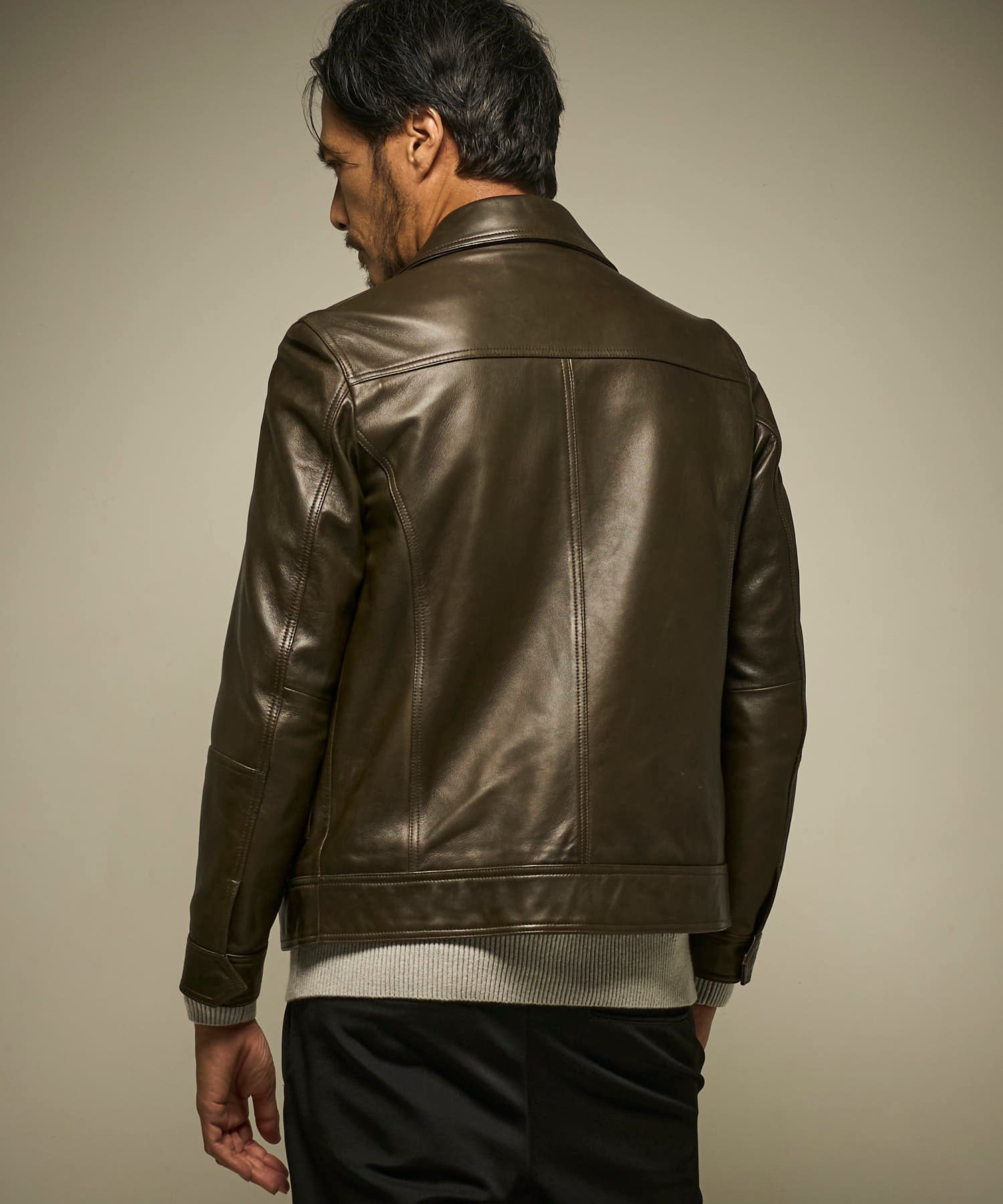 シープレザーステンカラーブルゾン