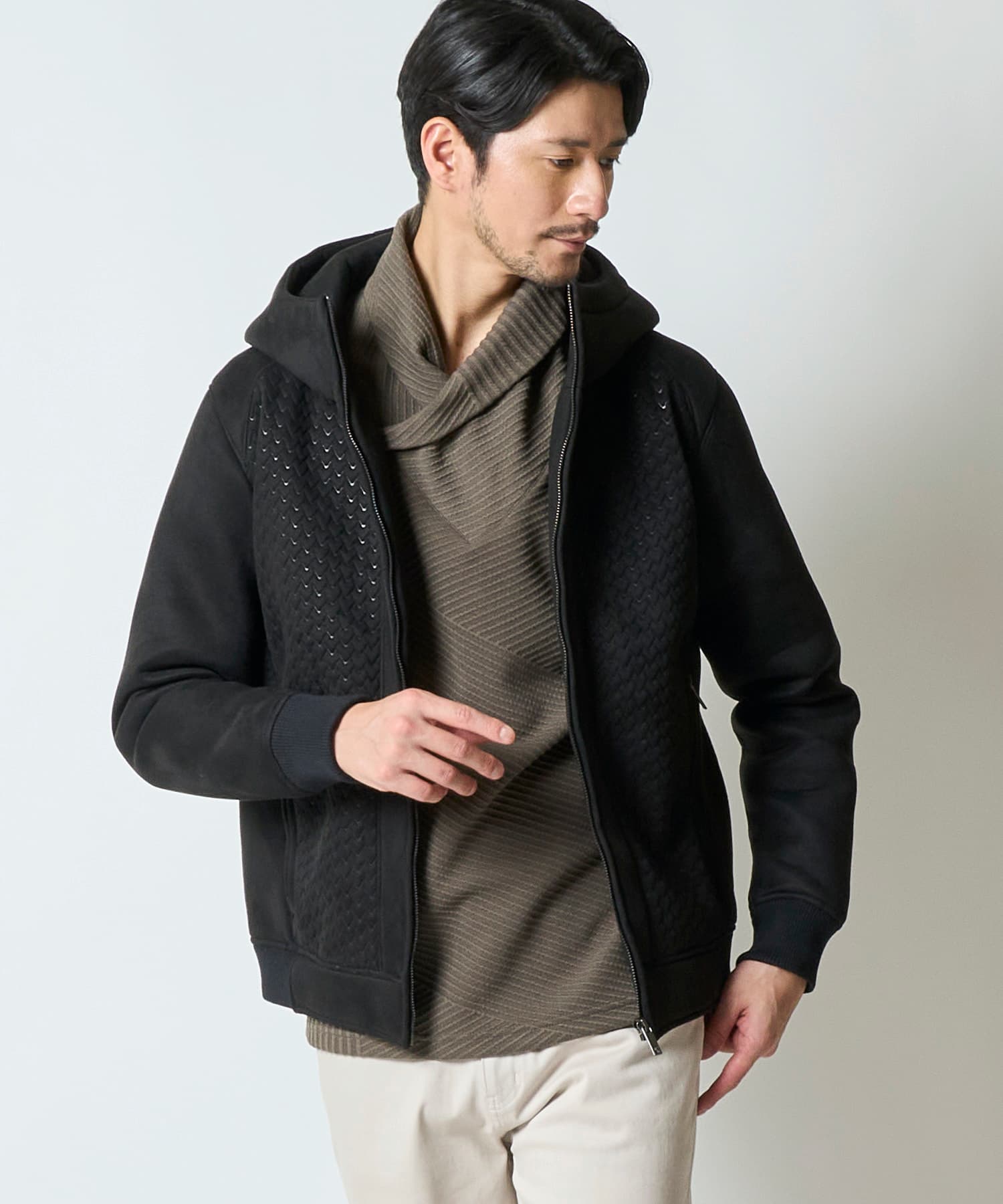 チャコールグレー model:177 着用サイズ:L