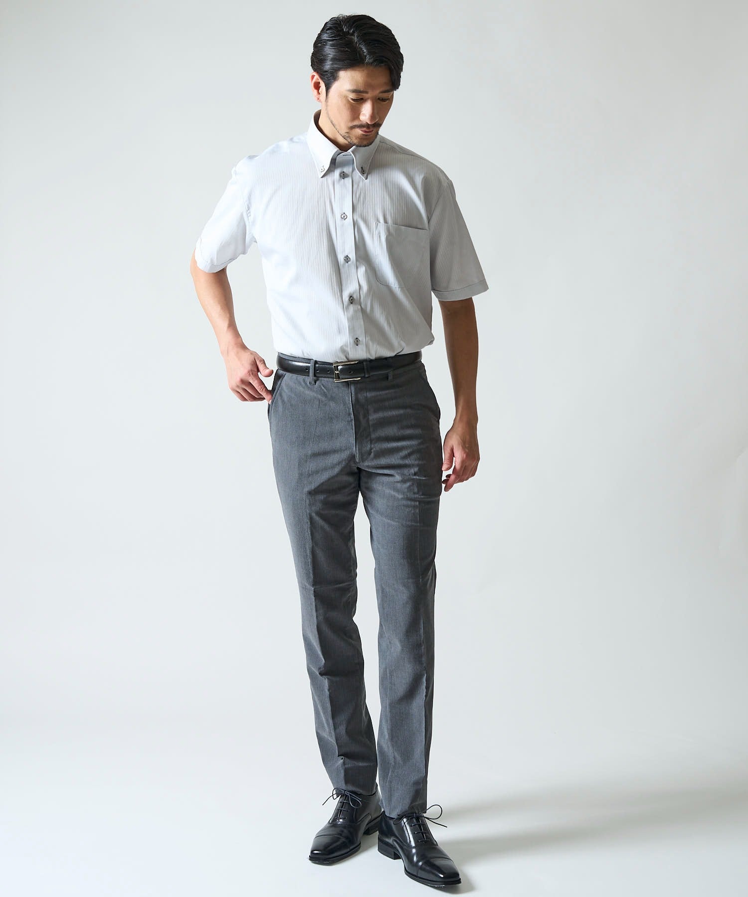 【WEB限定】冷感 メッシュボンディング ストレッチテーパードスラックスパンツ