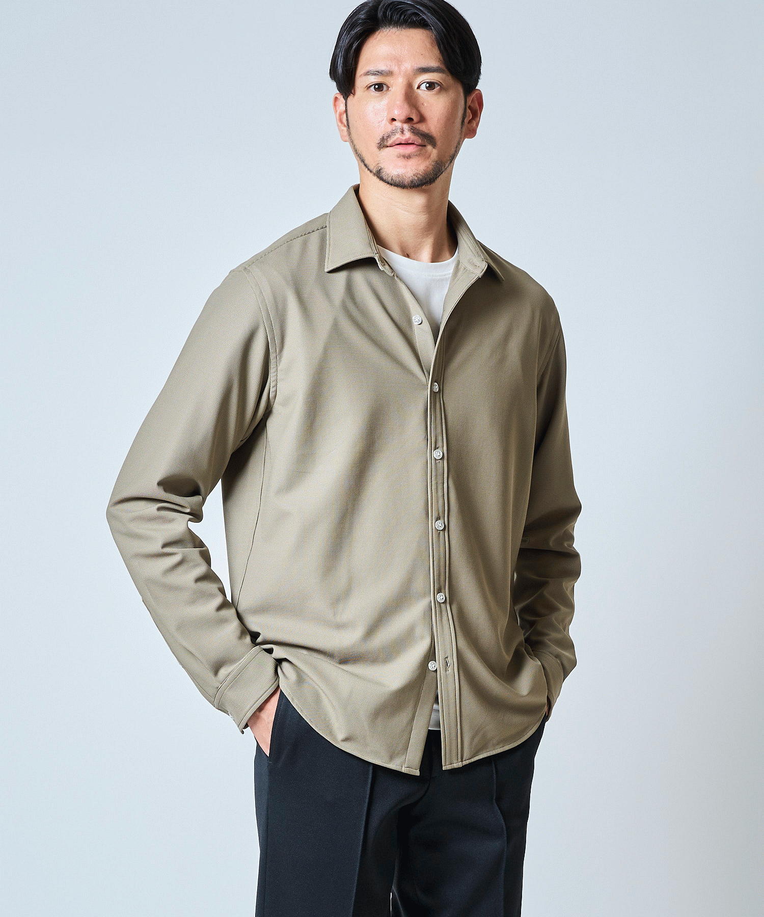 シワになりにくい ハイパーストレッチドビーシャツ