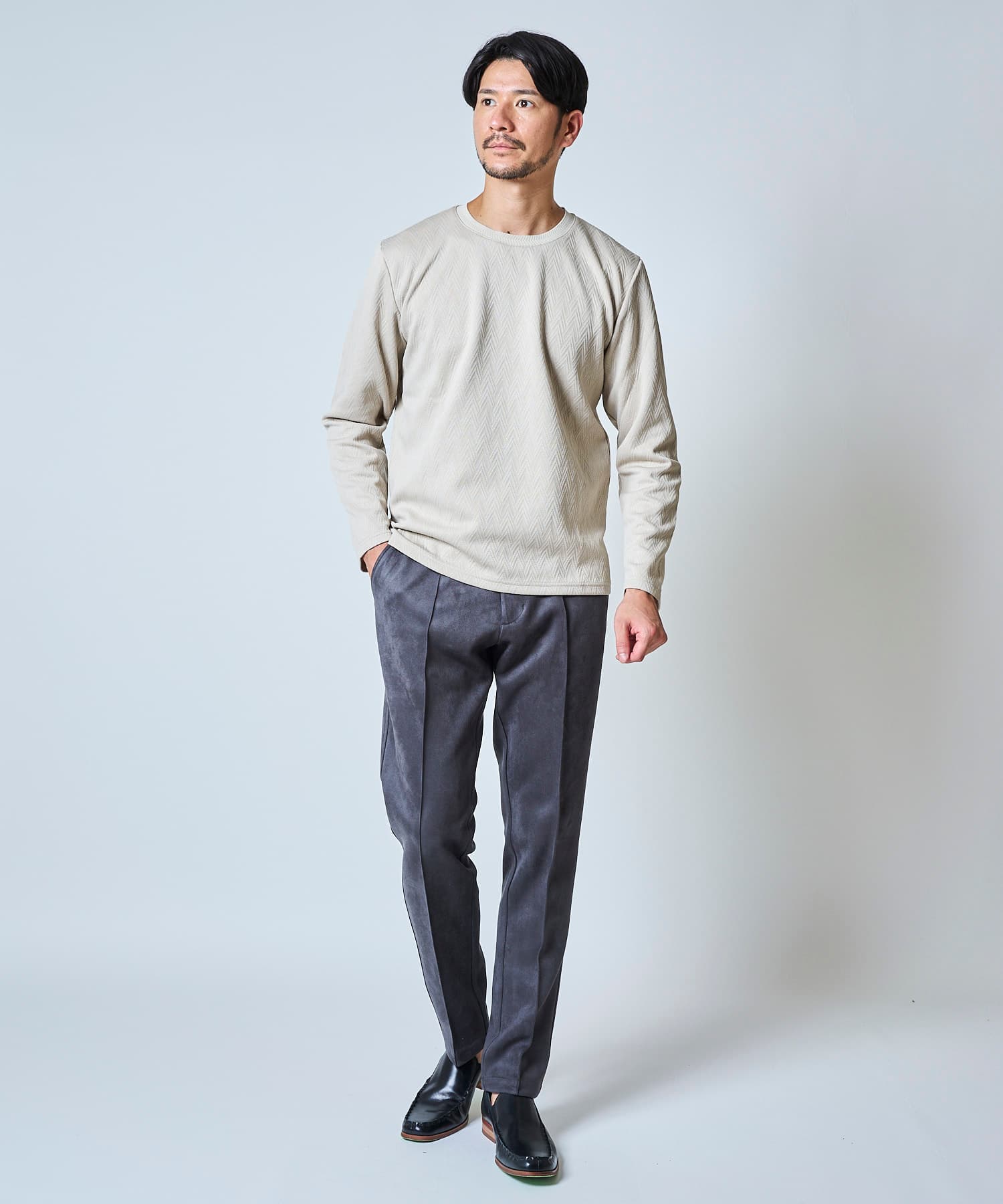 ベージュ model:177 着用サイズ:L 全身