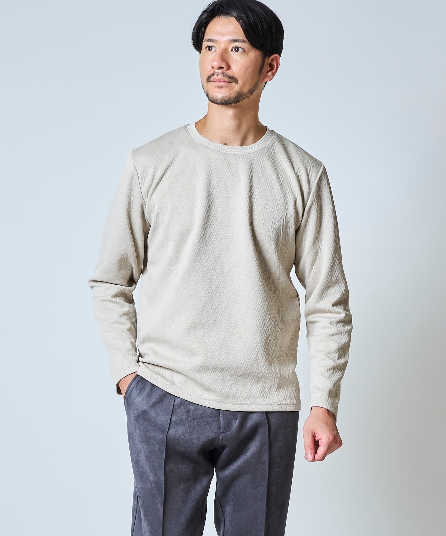 ベージュ model:177 着用サイズ:L