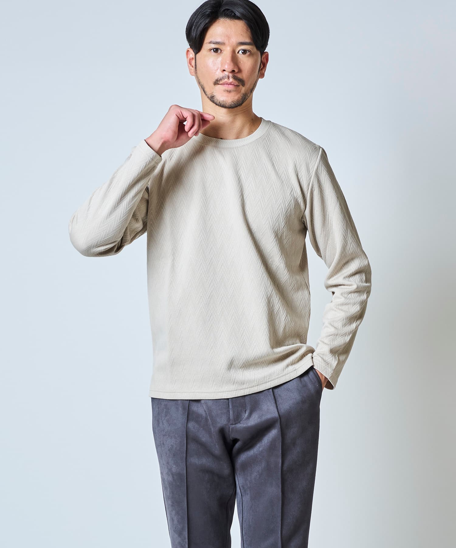 ベージュ model:177 着用サイズ:L