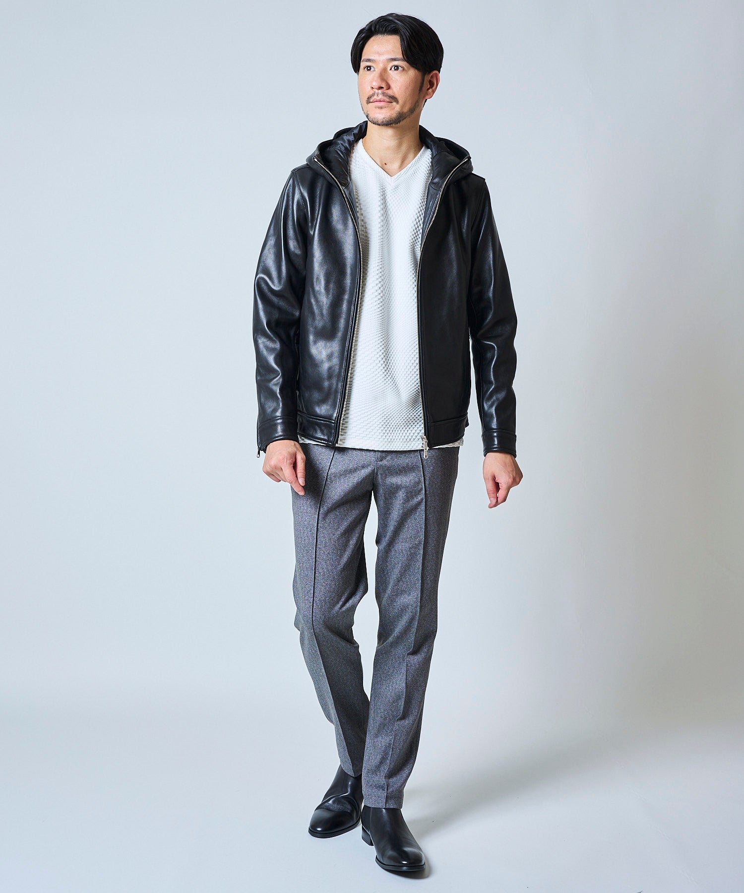 チャコールグレー model:177 着用サイズ:M