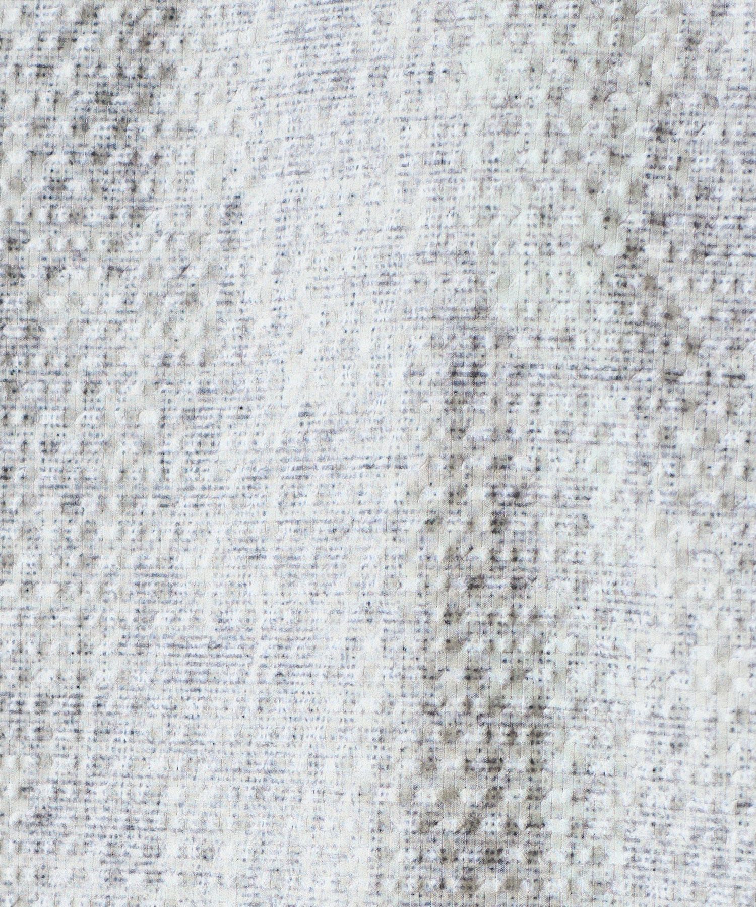 軽量速乾素材の幾何学柄プリントサッカー7分袖シャツ