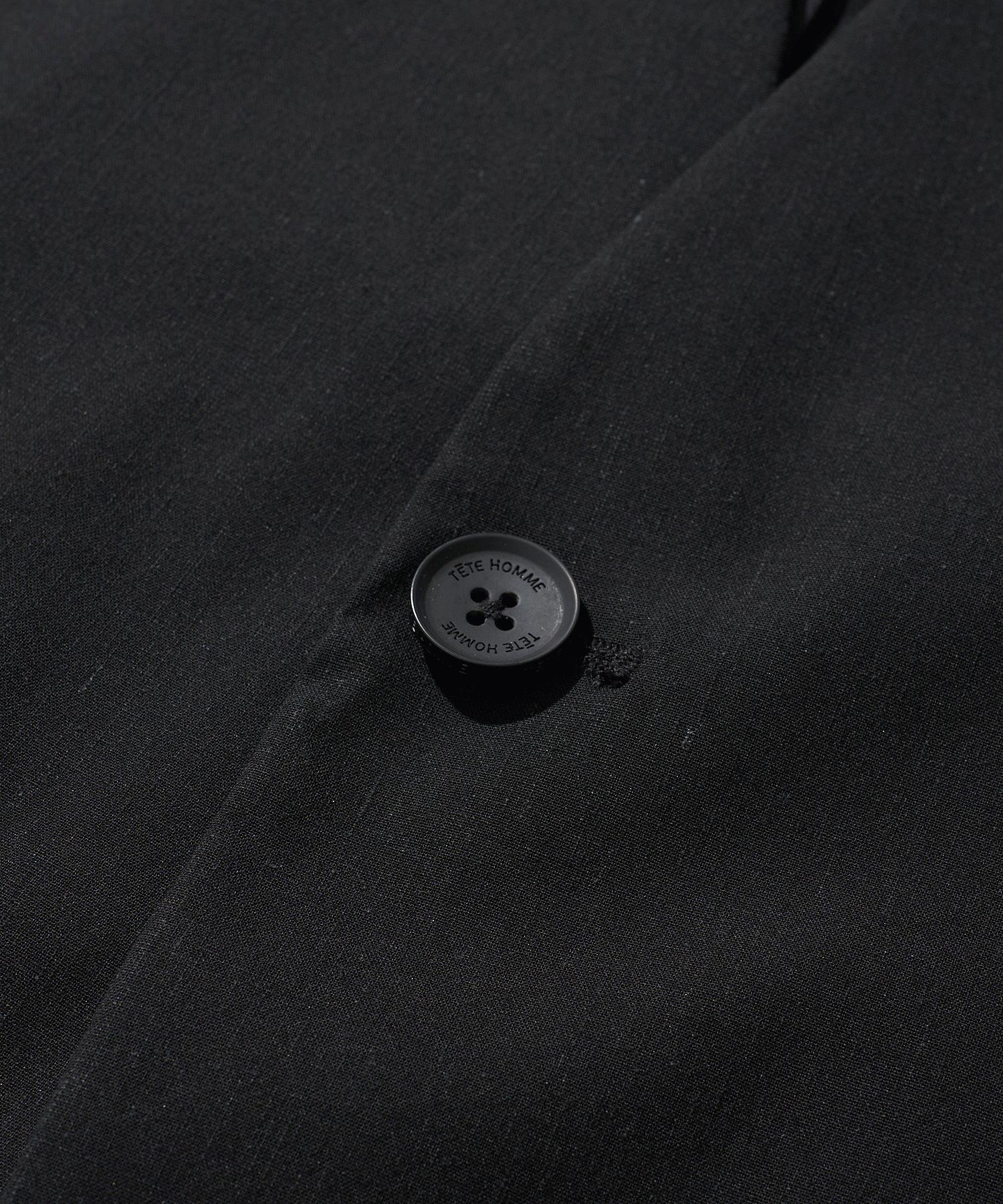 リネンなのにチクチクしない ノーカラージャケット