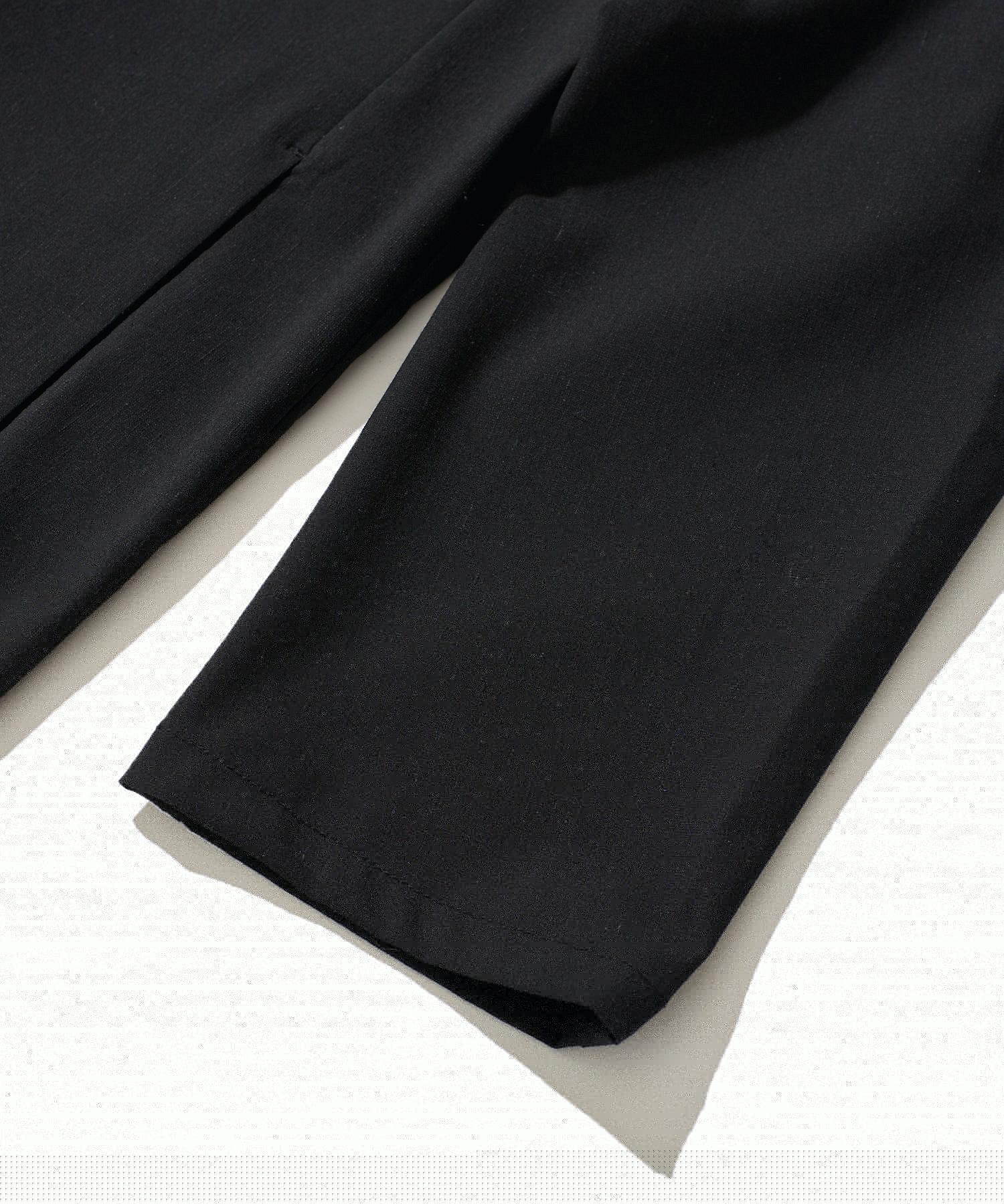 リネンなのにチクチクしない ノーカラージャケット