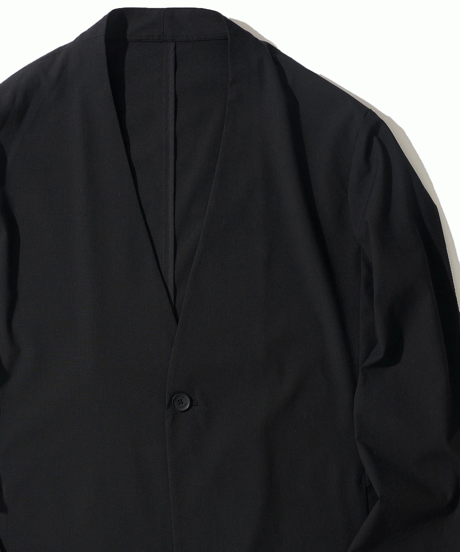 リネンなのにチクチクしない ノーカラージャケット