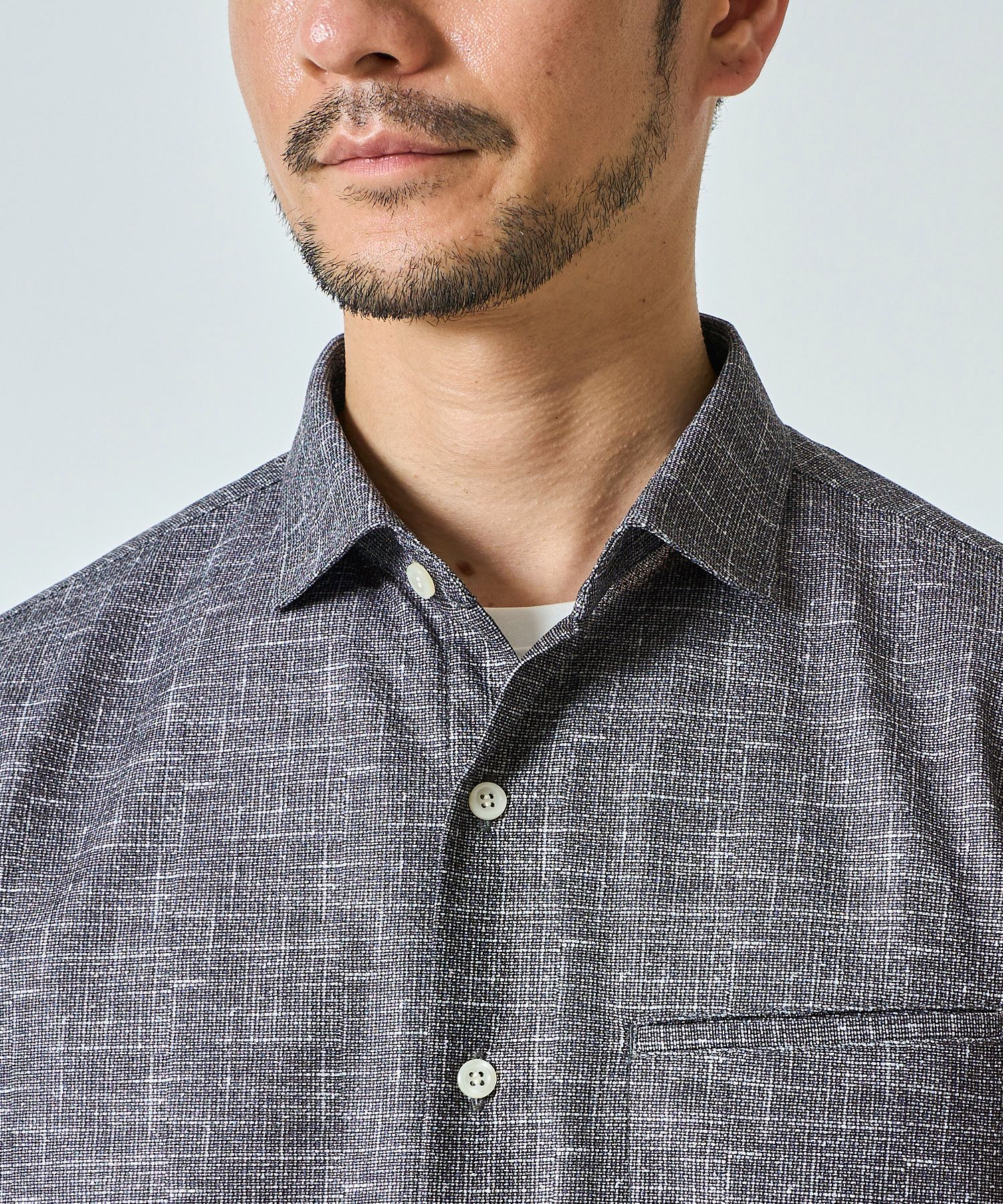 メッシュプリント半袖シャツ