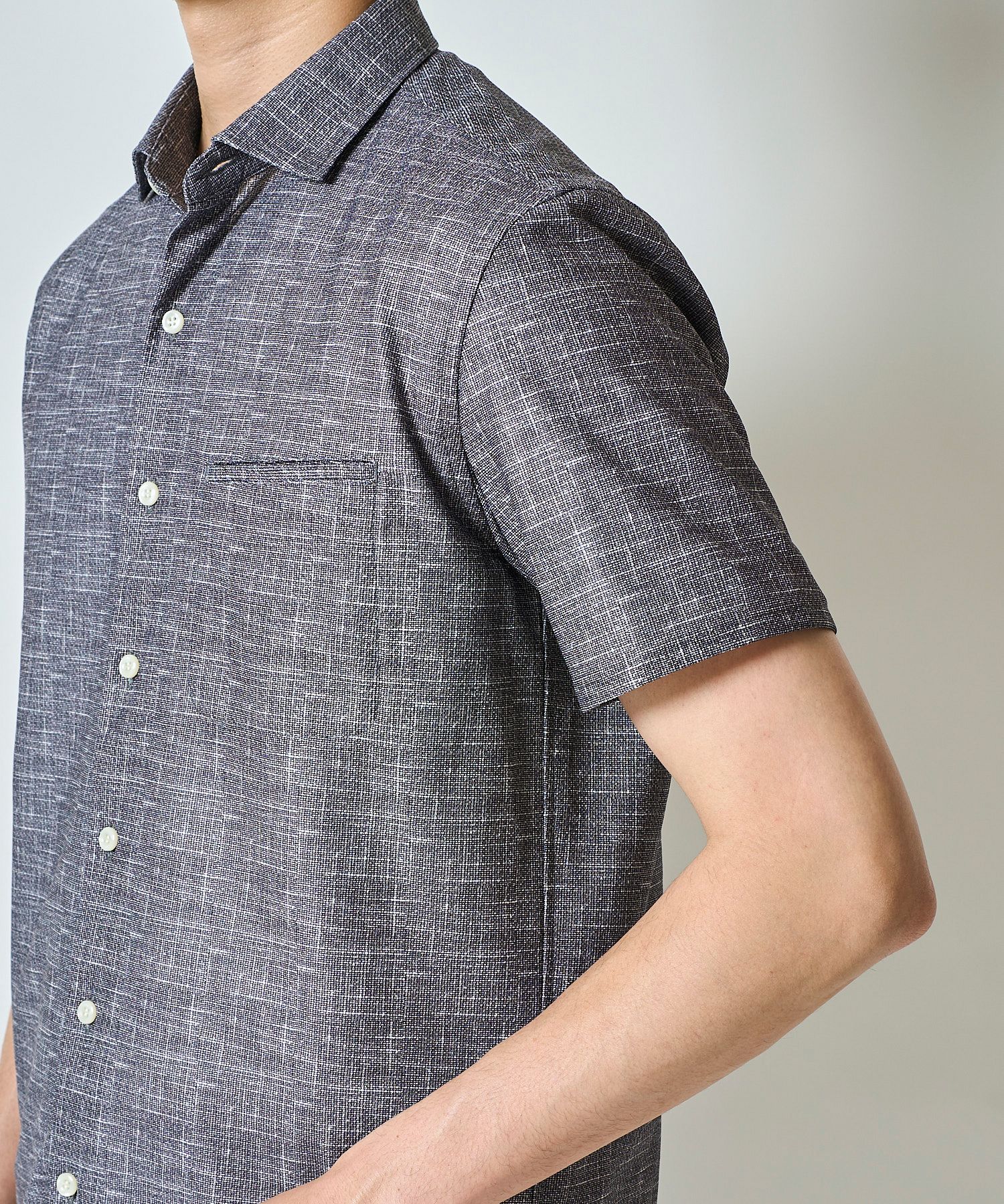 メッシュプリント半袖シャツ