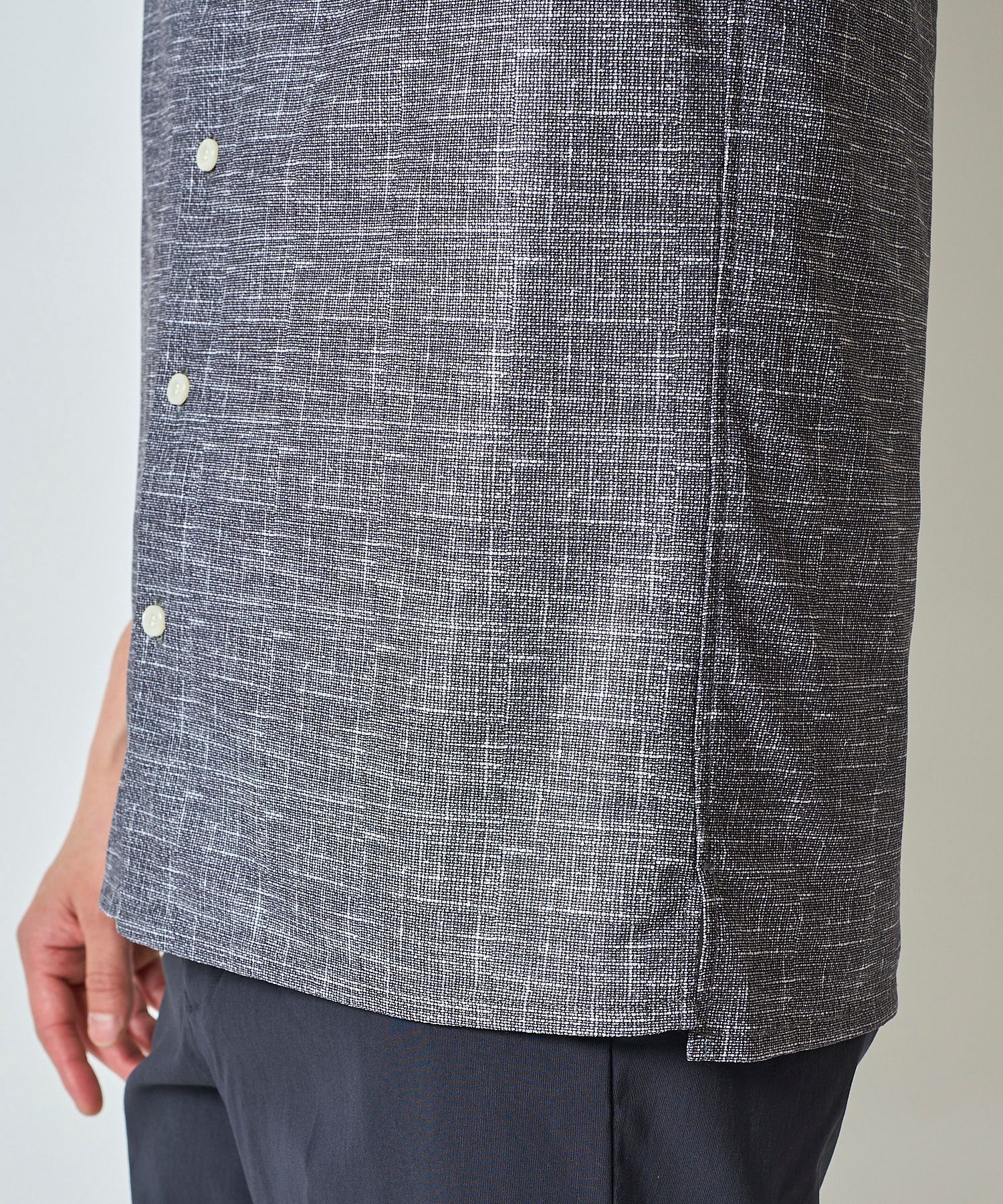 メッシュプリント半袖シャツ