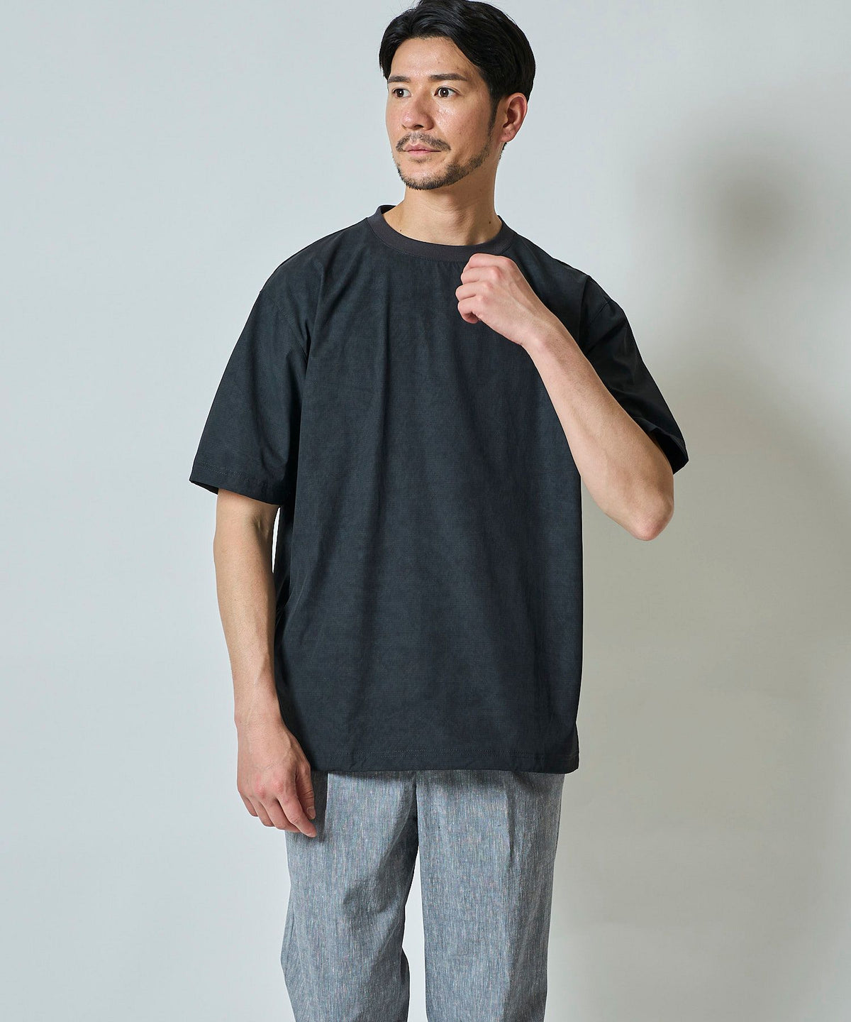 ムラプリントクルーネックTシャツ